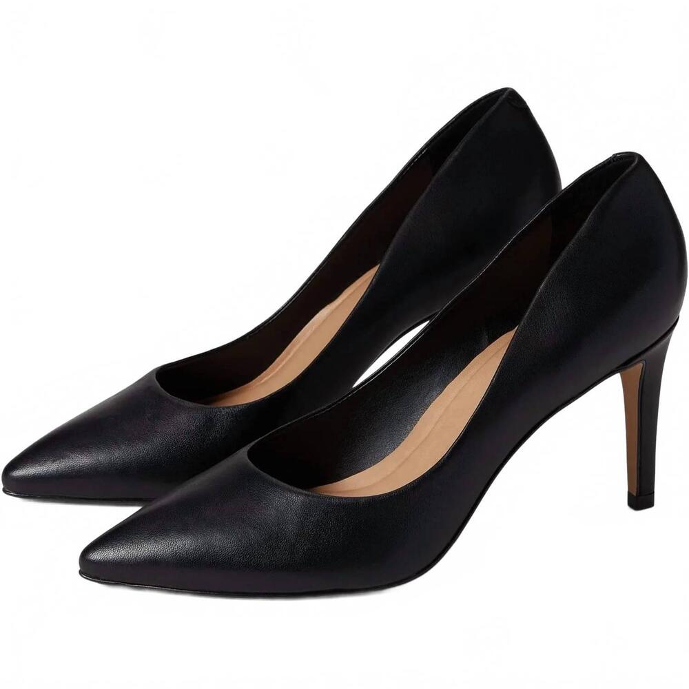 NEW CARRANO women's beatriz leather pump heel in black